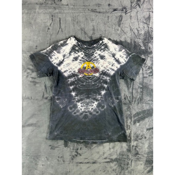Vintage Aerosmith T Shirt 1980's Concert Tour Tie Dye Wings Single Stitch S Rare